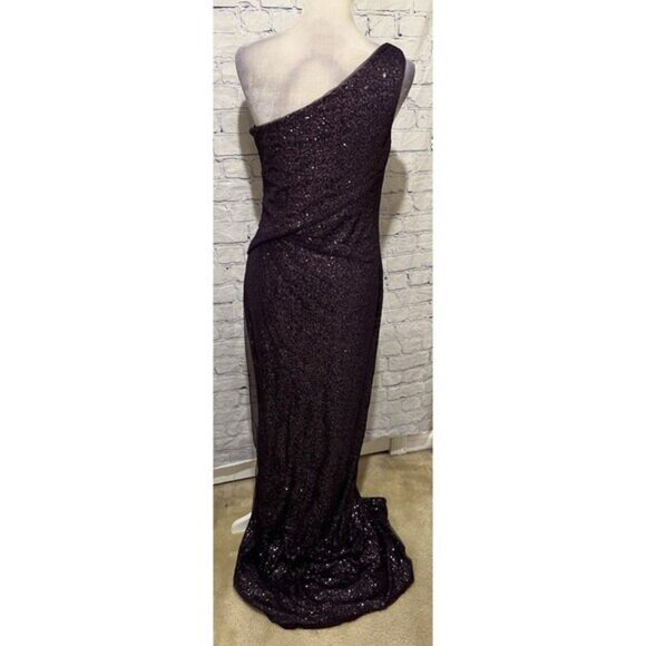 Lauren Ralph Lauren eggplant purple sequin formal Gown dress Size 8 - Picture 5 of 9